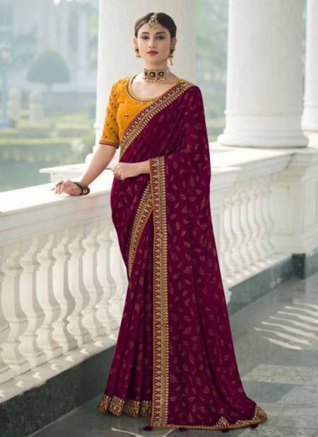 Wine Colour SULAKSHMI DEVIKA 2 New Stylish Wedding Wear Heavy Designer Saree Collection 1106